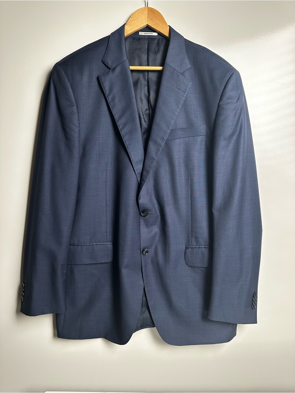 Peter Millar Men 42L 42T Wool Blazer Sport Coat Jacket Navy Blue Made in Canada